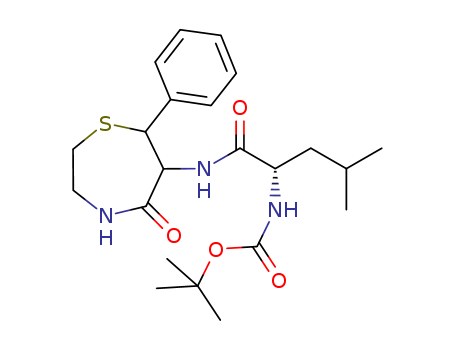 Carbamic acid,  [(1S)-1-[[(hexahydro-5-oxo-7-phenyl-1,4-thiazepin-6-yl)amino]carbonyl]-  3-methylbutyl]-, 1,1-dimethylethyl ester