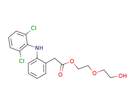 Molecular Structure of 108914-03-0 (Benzeneacetic acid, 2-[(2,6-dichlorophenyl)amino]-,
2-(2-hydroxyethoxy)ethyl ester)