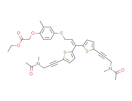 ethyl [4-[3,3-bis[5-[3-(N-acetyl-N-methylamino)propynyl]thiophene-2-yl]allylsulfanyl]-2-methylphenoxy]acetate