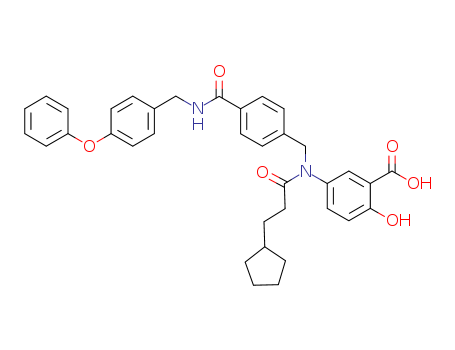 Benzoic acid,  5-[(3-cyclopentyl-1-oxopropyl)[[4-[[[(4-phenoxyphenyl)methyl]amino]carb  onyl]phenyl]methyl]amino]-2-hydroxy-