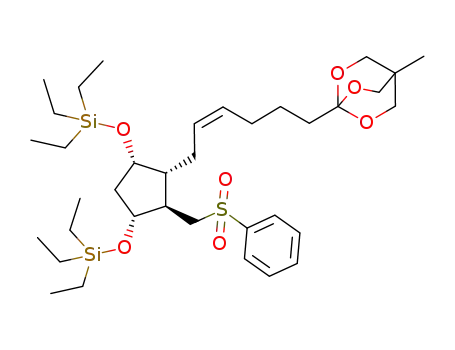 1-{(Z)-6-[(1R,2R,3R,5S)-2-((Phenylsulfonyl)methyl)-3,5-bis-(triethylsilyloxy)cyclopentyl]hex-4-enyl}-4-methyl-2,6,7-trioxabicyclo[2.2.2]octane