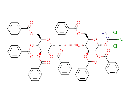 Molecular Structure of 343980-32-5 ((O-2,3,4,6-tetra-O-benzoyl-α-D-glucopyranosyl-(1→4)-2,3,6-tri-O-benzoyl-α-D-glucopyranosyl)-trichloroacetimidate)