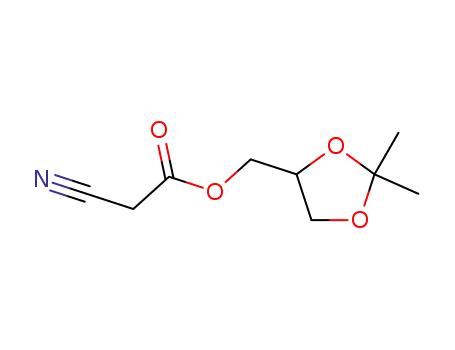 Molecular Structure of 102069-19-2 (cyano-acetic acid 2,2-dimethyl-[1,3]dioxolan-4-ylmethyl ester)