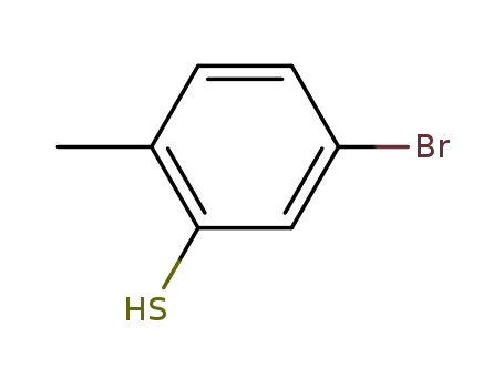 Molecular Structure of 69321-55-7 (Benzenethiol, 5-bromo-2-methyl-)