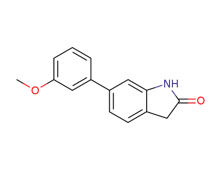 Molecular Structure of 215433-89-9 (6-(3-METHOXY-PHENYL)-1,3-DIHYDRO-INDOL-2-ONE)