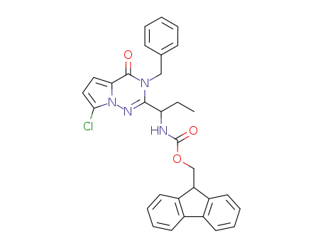 (+/-)-[1-(3-benzyl-7-chloro-4-oxo-3,4-dihydro-pyrrolo[2,1-f][1,2,4]triazin-2-yl)-propyl]-carbamic acid 9H-fluoren-9-yl methyl ester