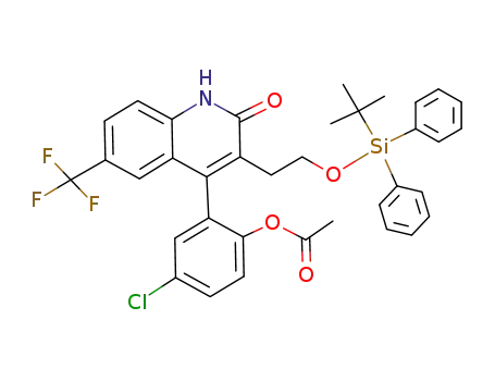 2-(3-(2-(tert-butyldiphenylsilyloxy)ethyl)-2-oxo-6-(trifluoromethyl)-1,2-dihydroquinolin-4-yl)-4-chlorophenyl acetate