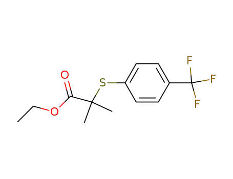 Molecular Structure of 1004769-90-7 (2-methyl-2-(4-trifluoromethyl-phenylsulfanyl)-propionic acid ethyl ester)