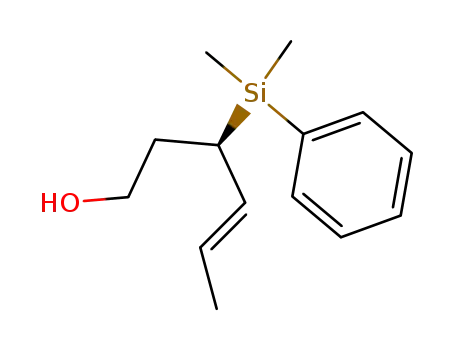 Molecular Structure of 190961-86-5 ((E)-(R)-3-(Dimethyl-phenyl-silanyl)-hex-4-en-1-ol)