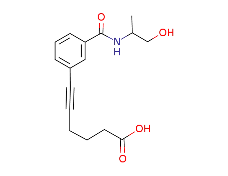 Molecular Structure of 863713-63-7 (6-[3-(2-hydroxy-1-methylethylcarbamoyl)phenyl]hex-5-ynoic acid)