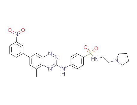 4-[5-methyl-7-(3-nitro-phenyl)-benzo[1,2,4]triazin-3-ylamino]-N-(2-pyrrolidin-1-yl-ethyl)-benzenesulfonamide