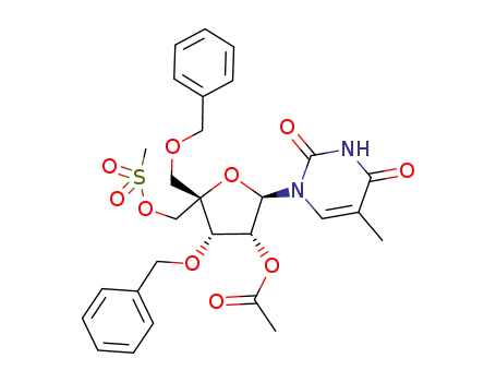 1-{2-O-acetyl-3-O-benzyl-4-[(benzyloxy)methyl]-5-O-(methylsulfonyl)-α-L-lyxofuranosyl}-5-methylpyrimidine-2,4-(1H,3H)-dione
