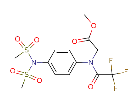 Molecular Structure of 851680-25-6 (Glycine, N-[4-[bis(methylsulfonyl)amino]phenyl]-N-(trifluoroacetyl)-,
methyl ester)