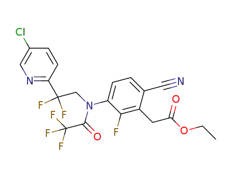 {6-cyano-3-[N-trifluoroacetyl-2,2-difluoro-2-(5-chloro-pyridin-2-yl)-ethylamino]-2-fluoro-phenyl}-acetic acid ethyl ester