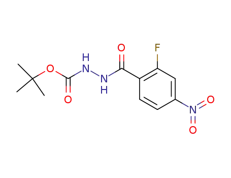Molecular Structure of 590421-50-4 (N'-(2-fluoro-4-nitrobenzoyl)hydrazinecarboxylic acid tert-butyl ester)