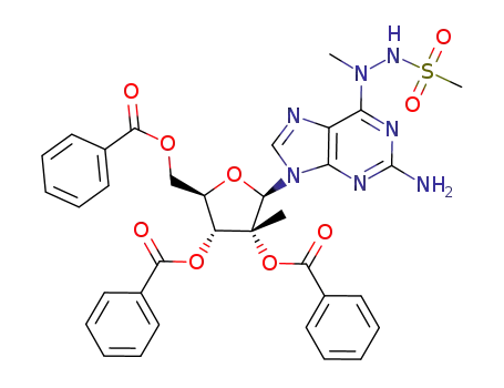 2-amino-6-(1-methyl-2-methylsulfonylhydrazino)-9-(2',3',5'-tri-O-benzoyl-2'-methyl-β-D-ribofuranosyl)purine