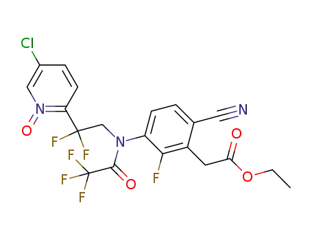 {6-cyano-3-[N-trifluoroacetyl-2,2-difluoro-2-(N-oxide-5-chloro-pyridin-2-yl)-ethylamino]-2-fluoro-phenyl}-acetic acid ethyl ester
