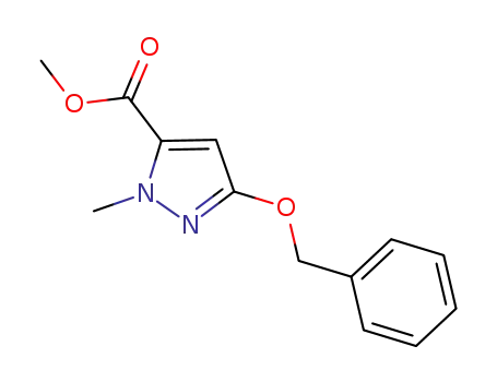 Molecular Structure of 628329-62-4 (1H-Pyrazole-5-carboxylic acid, 1-methyl-3-(phenylmethoxy)-, methyl
ester)