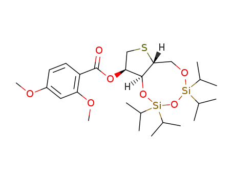 Molecular Structure of 291758-12-8 (4-Anhydro-2-O-(2,4-dimethoxy benzoyl)-3,5-O-(1,1,3,3-tetraisopropyldisiloxane-1,3-diyl)-4-thio-D-ribitol)