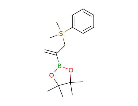 Molecular Structure of 251475-02-2 (3-(dimethylphenylsilyl)-2-(4,4,5,5-tetramethyl-1,3,2-dioxaborolan-2-yl)-1-propene)