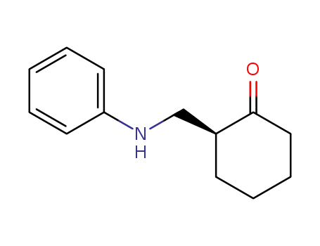 Molecular Structure of 840475-21-0 (Cyclohexanone, 2-[(phenylamino)methyl]-, (2S)-)
