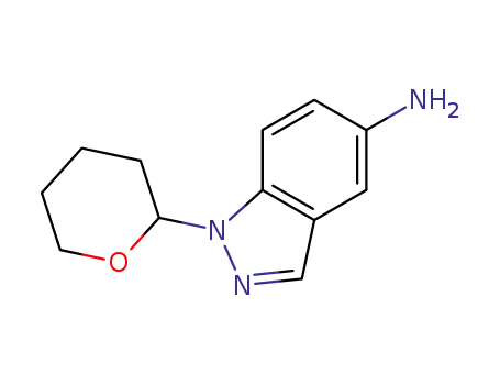 Molecular Structure of 478832-10-9 (1-(Tetrahydro-2H-pyran-2-yl)-1H-indazol-5-amine)