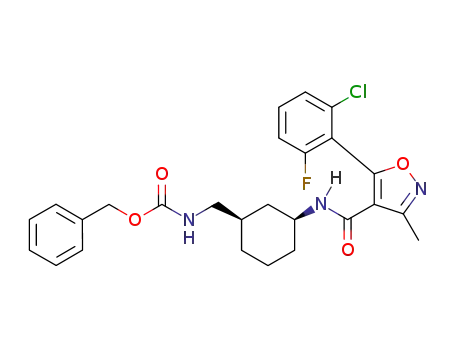 (1R,3S)-(3-((5-(2-chloro-6-fluorophenyl)-3-methylisoxazole-4-carbonyl)amino)cyclohexylmethyl)carbamic acid benzyl ester