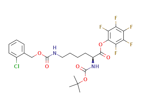 Molecular Structure of 78841-25-5 (N-t-butyloxycarbonyl-Nε-(2-chlorobenzyloxycarbonyl)lysine pentafluorophenyl ester)