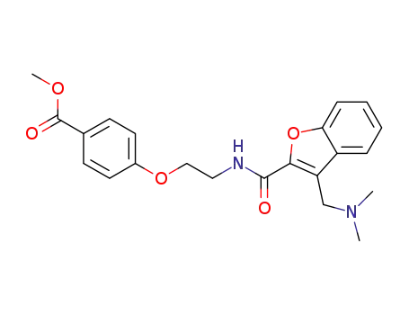 Molecular Structure of 783356-68-3 (methyl 4-(2-(3-((dimethylamino)methyl) benzofuran-2-carboxamido)ethoxy)benzoate)