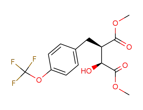 Molecular Structure of 847039-14-9 (Butanedioic acid, 2-hydroxy-3-[[4-(trifluoromethoxy)phenyl]methyl]-,
dimethyl ester, (2S,3R)-)