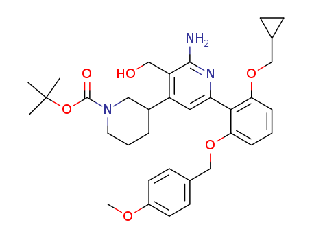3-[2-Amino-6-[2-(cyclopropylmethoxy)-6-[(4-methoxyphenyl)methoxy]phenyl]-3-(hydroxymethyl)-4-pyridinyl]-1-piperidinecarboxylic acid tert-butyl ester