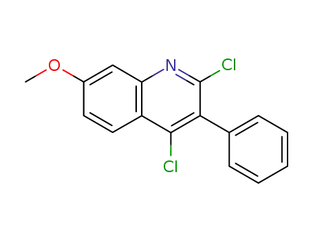 Molecular Structure of 108832-16-2 (2,4-dichloro-3-phenylquinolin-7-yl methyl ether)