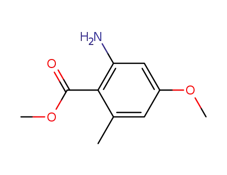 Molecular Structure of 118718-71-1 (Methyl 2-amino-4-methoxy-6-methylbenzoate)