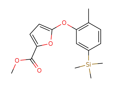 2-Furancarboxylic acid, 5-[2-methyl-5-(trimethylsilyl)phenoxy]-, methyl
ester