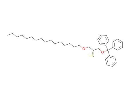 Molecular Structure of 177167-80-5 ((R)-1-Hexadecyloxy-3-trityloxy-propane-2-thiol)