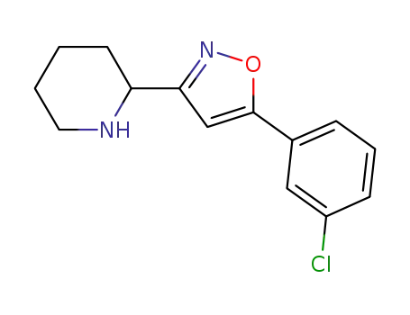 Molecular Structure of 863646-53-1 (2-[5-(3-chloro-phenyl)-isoxazol-3-yl]-piperidine)