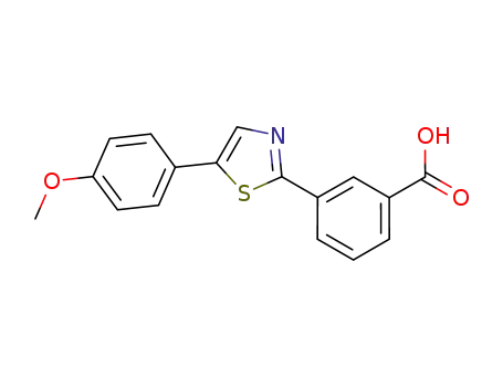 Molecular Structure of 660858-55-9 (Benzoic acid, 3-[5-(4-methoxyphenyl)-2-thiazolyl]-)