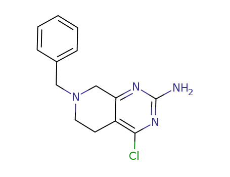 Molecular Structure of 859825-79-9 (7-benzyl-4-chloro-5,6,7,8-tetrahydropyrido[3,4-d]pyrimidin-2-amine)