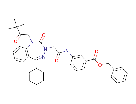 3-{2-[5-cyclohexyl-1-(3,3-dimethyl-2-oxo-butyl)-2-oxo-1,2-dihydro-3H-1,3,4-benzotriazepin-3-yl]-acetylamino}-benzoic acid benzyl ester
