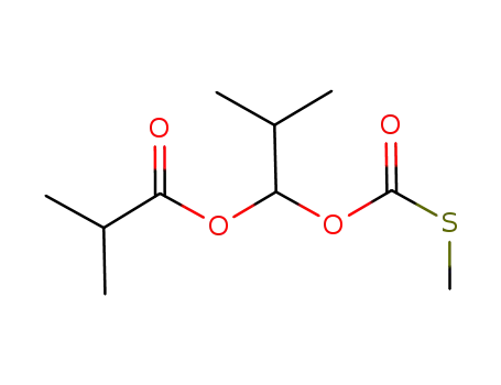 Molecular Structure of 847353-24-6 (Propanoic acid, 2-methyl-, 2-methyl-1-[[(methylthio)carbonyl]oxy]propyl
ester)