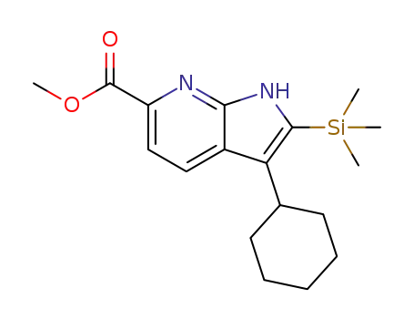 Molecular Structure of 774213-91-1 (methyl 3-cyclohexyl-2-(trimethylsilyl)-1H-pyrrolo[2,3-b]pyridine-6-carboxylate)