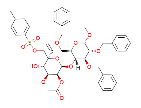 methyl 2,3,6-tri-O-benzyl-4-O-(2-O-acetyl-3-O-methyl-6-O-tosyl-5-C-vinyl-β-D-mannopyranosyl)-α-D-glucopyranoside