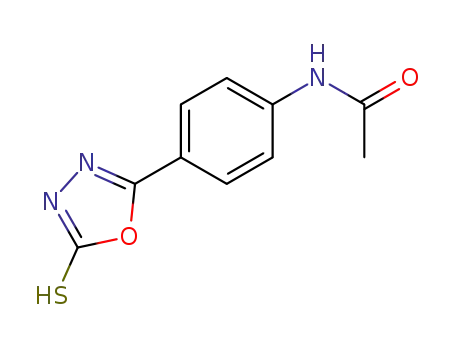 Molecular Structure of 23269-70-7 (N-(4-(5-mercapto-1,3,4-oxadiazol-2-yl)phenyl)acetamide)