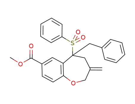 1-Benzoxepin-7-carboxylic acid,
2,3,4,5-tetrahydro-3-methylene-5-(phenylmethyl)-5-(phenylsulfonyl)-,
methyl ester