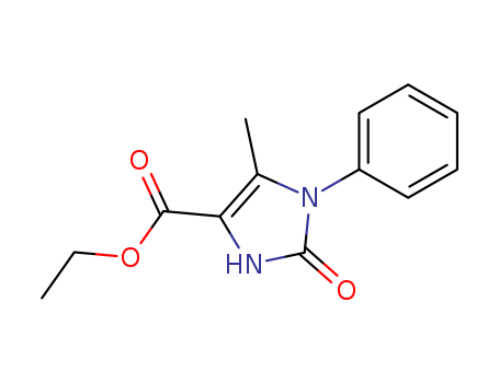 Molecular Structure of 14058-84-5 (1H-Imidazole-4-carboxylic acid, 2,3-dihydro-5-methyl-2-oxo-1-phenyl-,
ethyl ester)