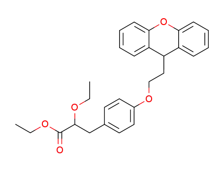 Molecular Structure of 265130-72-1 (ethyl 2-ethoxy-3-(4-[2-(9H-xanthen-9-yl)ethoxy]phenyl)propionate)