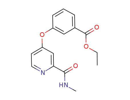 Molecular Structure of 827025-40-1 (Benzoic acid, 3-[[2-[(methylamino)carbonyl]-4-pyridinyl]oxy]-, ethyl ester)