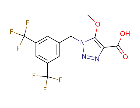 Molecular Structure of 823189-52-2 (1H-1,2,3-Triazole-4-carboxylic acid,
1-[[3,5-bis(trifluoromethyl)phenyl]methyl]-5-methoxy-)