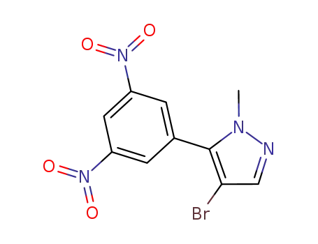 Molecular Structure of 573711-80-5 (1H-Pyrazole, 4-bromo-5-(3,5-dinitrophenyl)-1-methyl-)
