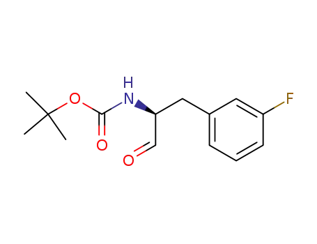 Molecular Structure of 848444-61-1 (Carbamic acid, [(1S)-2-(3-fluorophenyl)-1-formylethyl]-,
1,1-dimethylethyl ester)
